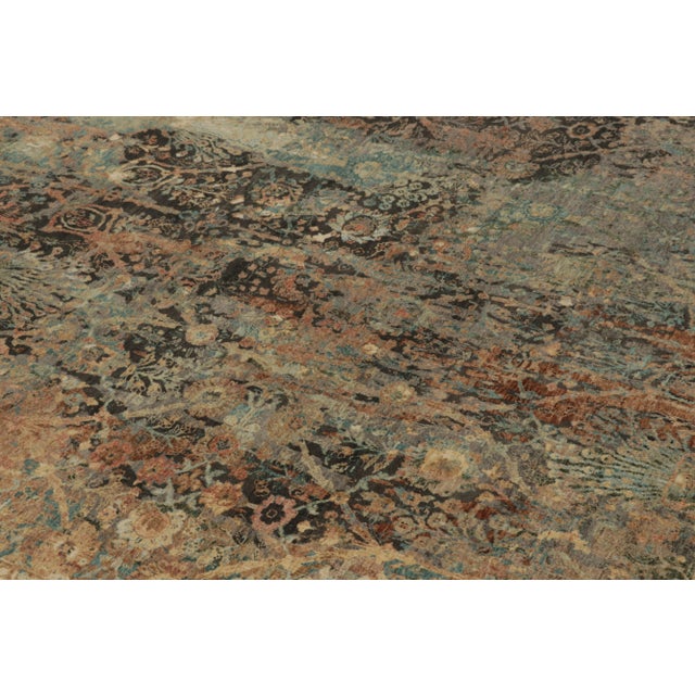 Rug & Kilim Rug & Kilim’s Modern Persian Inspired Rug in Rust, Black and Green Floral Pattern For Sale - Image 4 of 8