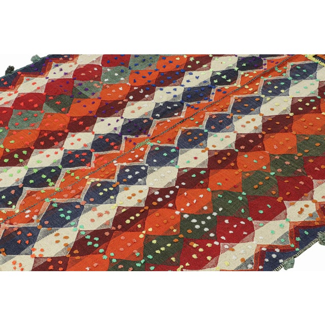 Rug & Kilim 1950s Vintage Persian Kilim With Multicolor Stripes and Diamonds by Rug & Kilim For Sale - Image 4 of 8