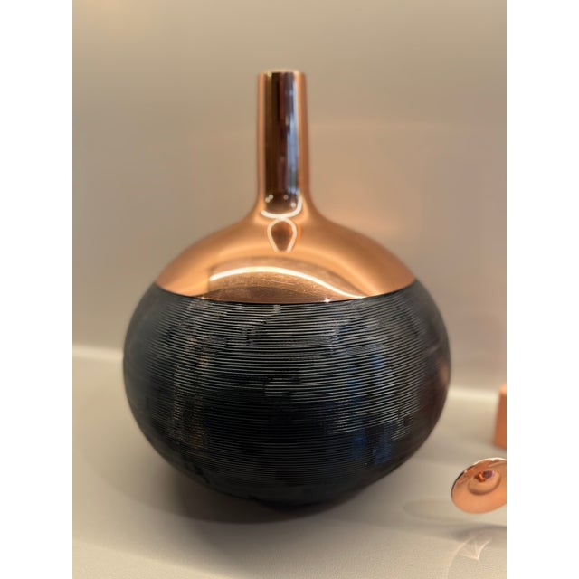 Mid-Century Modern Contemporary Tom Dixon 'Plum' Glass Ice Bucket, Tongs and Two Glass Set - 4pcs For Sale - Image 3 of 10