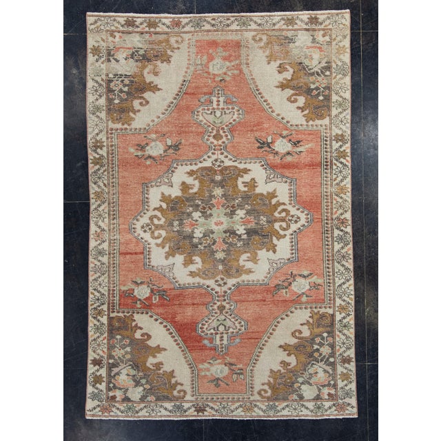 Red Turkish Vintage Anatolian Rug 4'2" x 6'6" #17802 For Sale - Image 8 of 8