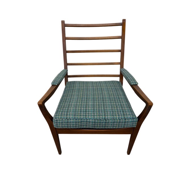 Wood Mid-Century Danish Modern Teak Ladder Back Arm Chair - Restored! For Sale - Image 7 of 8