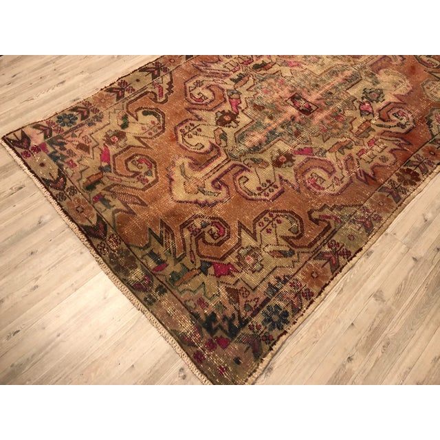 1960s Handmade Anatolian Vintage Tribal Rug- 4′3″ × 7′1″ For Sale - Image 5 of 11