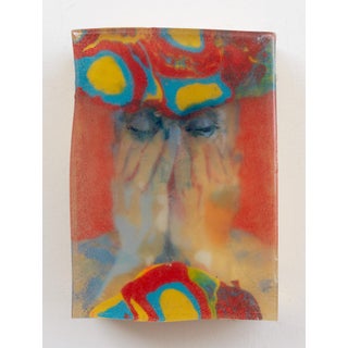 Washed Away by Marc Scheff | Oil and Acrylic Artwork of a figure with hands on face For Sale