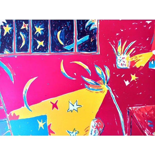 Pierre Mabille, The Artist Room, Beautiful Handsigned Lithograph on Arches paper, very decorative piece of work, vivid...