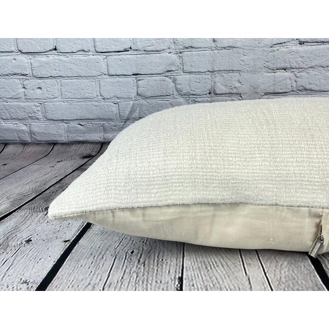 16 x 24 Hemp Pillow Turkish Cushion Natural White Pillow Cushion Cover For Sale - Image 4 of 4