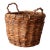 Vintage Handwoven Wicker Basket With Twisted Handles For Sale