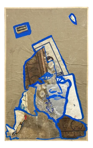 Borkin, Portrait of Gauguin, Collage and Acrylic on Panel, 1993