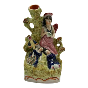 Antique English Staffordshire Figure With Vase Circa 1860's