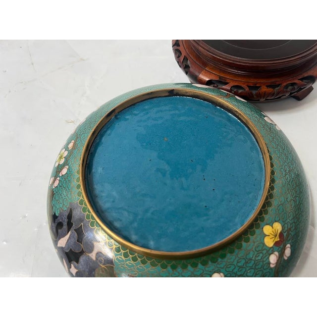 Asian Cloisonné Enamel Cup with Bouquet of Hardstone Flowers For Sale - Image 12 of 18