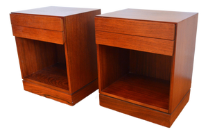 Danish Modern Two Drawer Nightstands by Arne Wahl Iversen for Vinde Møbelfabrik - Pair