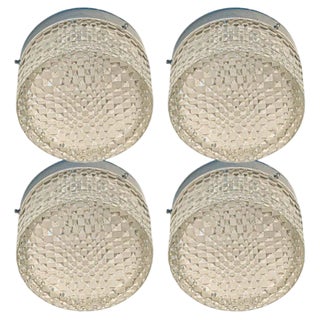 Clear Crystal Flush Mount, 1960 For Sale