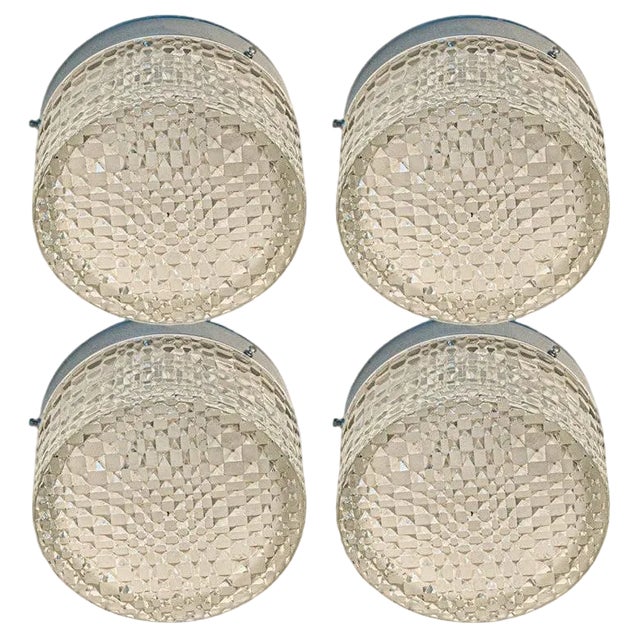 Clear Crystal Flush Mount, 1960 For Sale