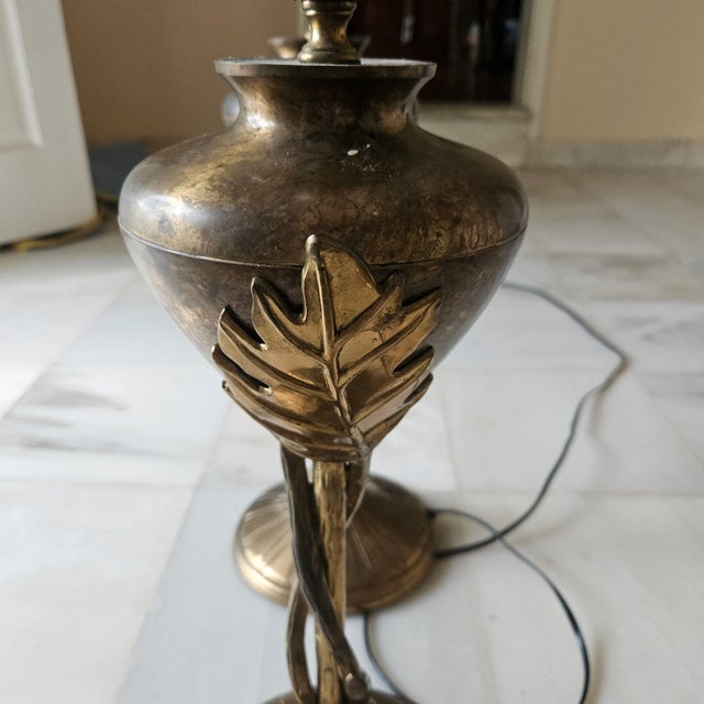 Vintage Wildwood Fall N Leaves Cast Brass Lamps - a Pair For Sale In Miami - Image 6 of 12
