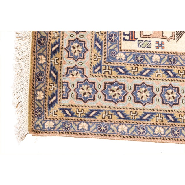 Vintage Hand-Knotted Persian Ardebil Rug 4'4" X 6'7" For Sale - Image 10 of 12