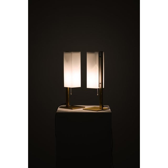 Table Lamps in Brass and Plastic from Lars-Gunnar Nordström, 1960s, Set of 2 For Sale - Image 11 of 12