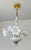 Vintage Italian White Murano Styled Calla Lilly Chandelier Brass Lighting 1970s For Sale - Image 12 of 17
