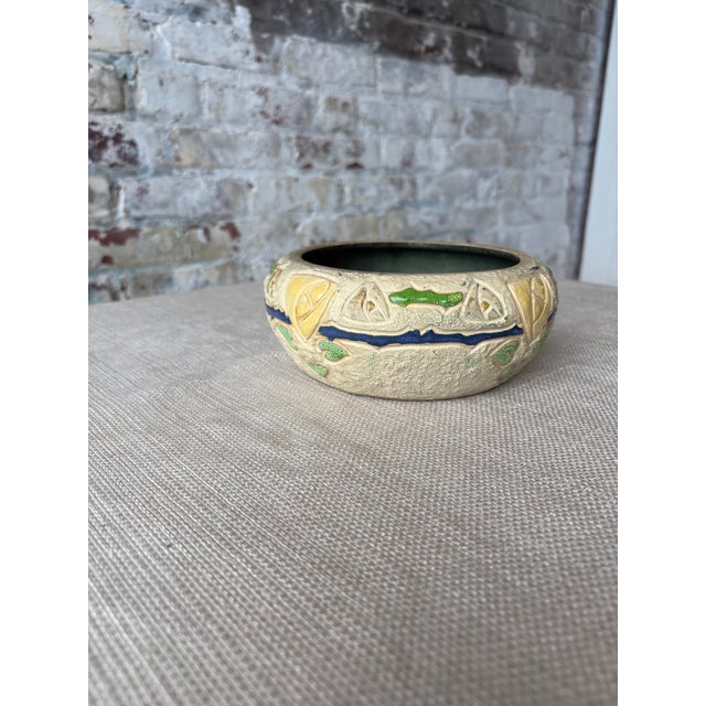 Roseville Pottery Vintage Roseville Style Art Pottery Bowl / Cachepot For Sale - Image 4 of 6