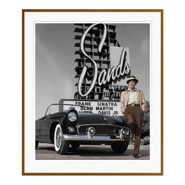 Frank Sinatra at Sands Hotel Brown Framed Archival Pigment Print For Sale