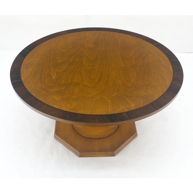 Very Fine Mid Century Modern 36" Round Rosewood Banded Top Coffee Table MINT