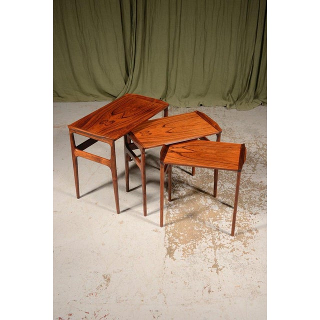 Mid-Century Rosewood Nesting Tables by Domus Danica for Heltborg Møbler, 1960s For Sale - Image 11 of 11