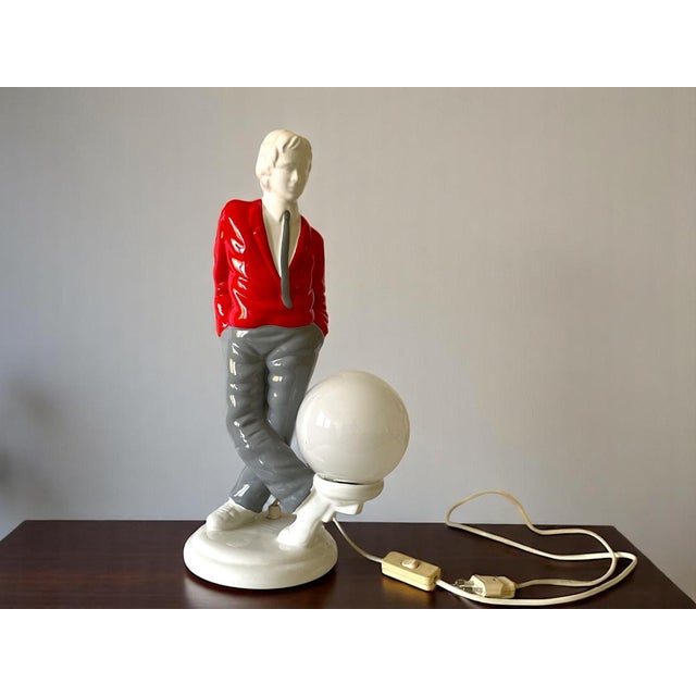 Mid-Century Modern Pop Art Ceramic Statue Lamp, 1960s For Sale - Image 10 of 10