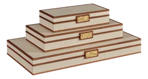 Maitland-Smith Cream Stacking Boxes