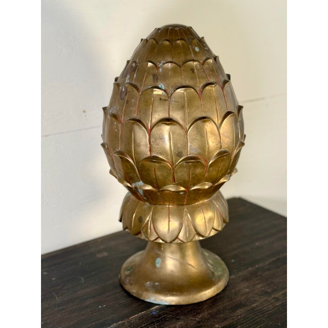 Recently sourced during our time in France, this heavyweight brass artichoke finial makes for a bold sculptural piece in...