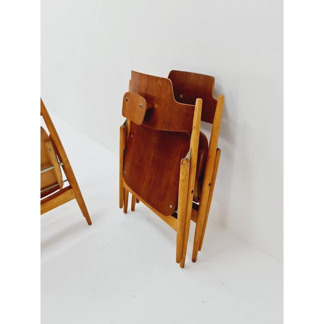 Wood Austrian Folding Chair by Egon Eiermann for Wilde & Spieth, 1950s For Sale - Image 7 of 11