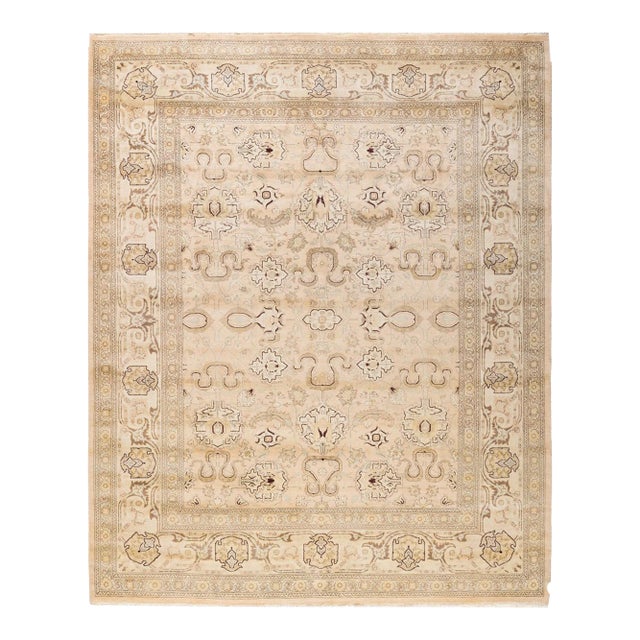 Vintage Traditional Hand Knotted Wool Area Rug, Sand - 8'2" X 9'10" For Sale