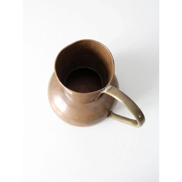 Copper Antique Dutch Copper Ewer With Brass Handle For Sale - Image 8 of 13