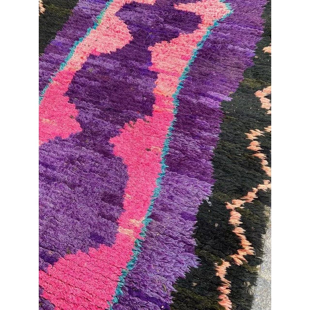 Modern Moroccan Boucherouite Rug For Sale - Image 3 of 13