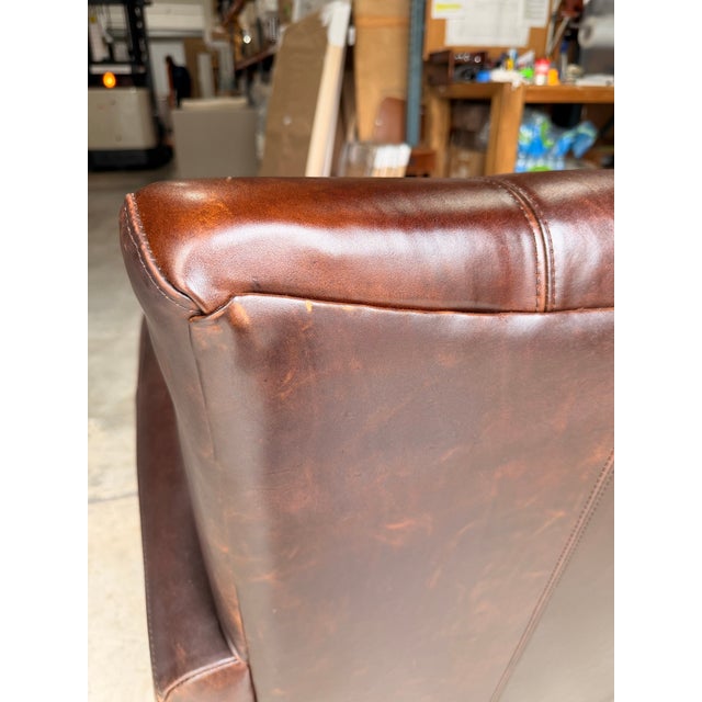 Uttermost Brown Leather Booker Accent Chair For Sale In West Palm - Image 6 of 9