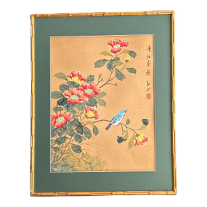 Original Chinese Painting on Silk, Signed by Artist, Matted and Framed