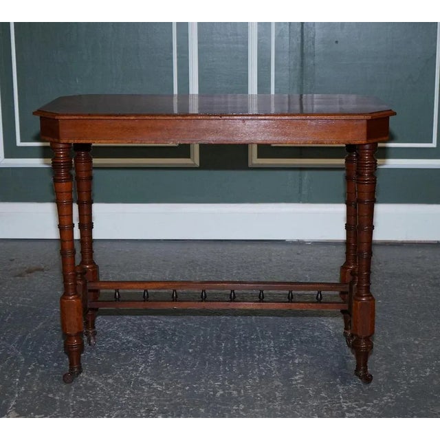 1920s Victorian Carved Walnut Whatnot Console Table, 1920s For Sale - Image 5 of 18