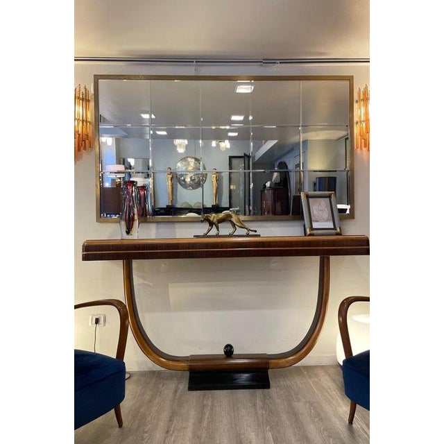 Art Deco Curved Wood Console Table, 1940s For Sale - Image 10 of 15