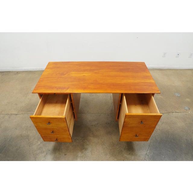 Vintage Attributed Paul McCobb MCM Double Pedestal Desk For Sale - Image 9 of 16