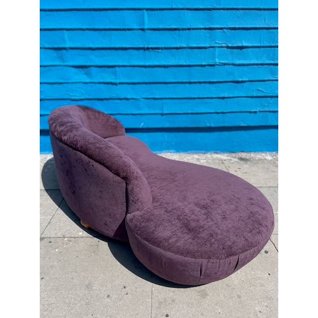 1970s Kagan Style Purple Serpentine Sofa For Sale - Image 10 of 10