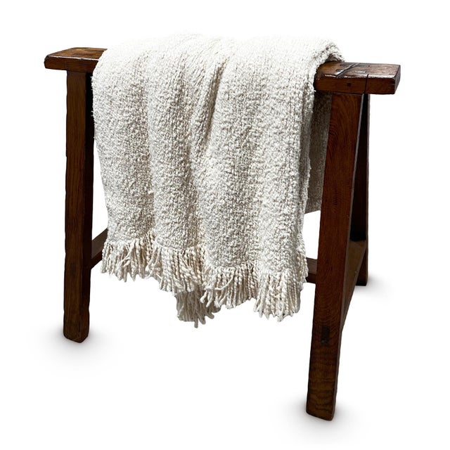 Antique French wooden trestle. It's the perfect blanket rack, but could be used as the base for a side table or console...