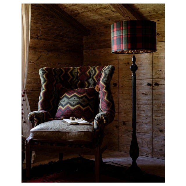 Not Yet Made - Made To Order Mind the Gap Tyrolean Plaid Wool Leather Buckles Lampshade, Large For Sale - Image 5 of 6
