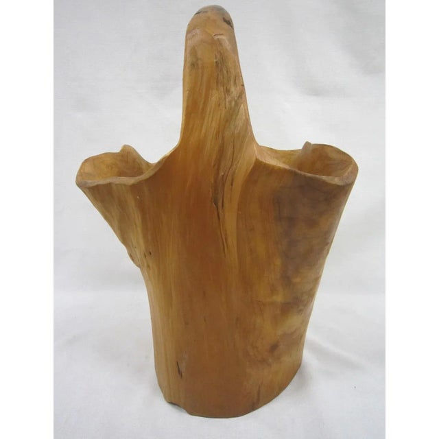 1970s Tall Burlwood Sculpture, Bucket For Sale - Image 5 of 10