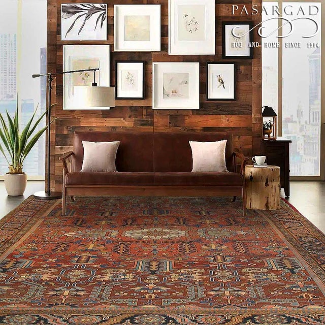 Pasargad DC Rust Antique Serapi Rug For Sale - Image 4 of 4