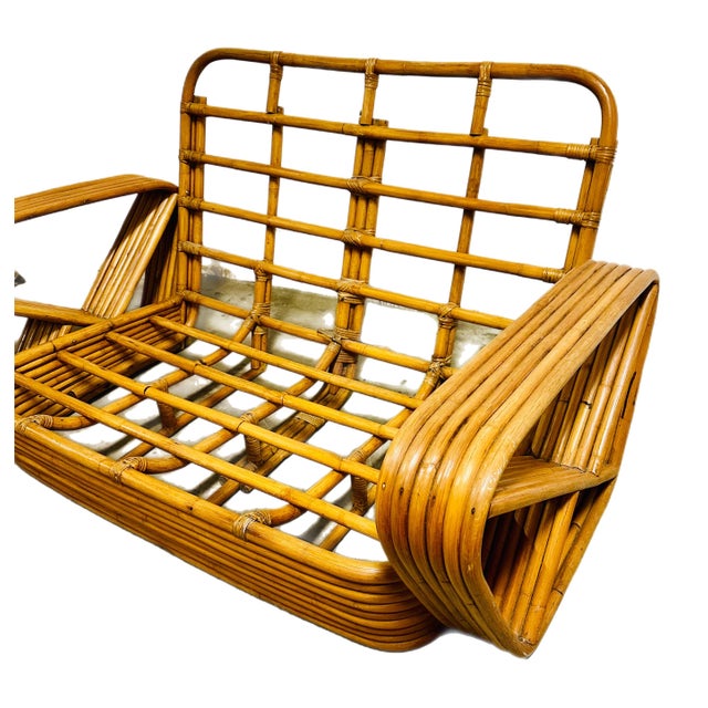 Mid 20th Century Mid-Century Six-Strand Two-Seat Sofa in the Style of Paul Frankl For Sale - Image 5 of 8