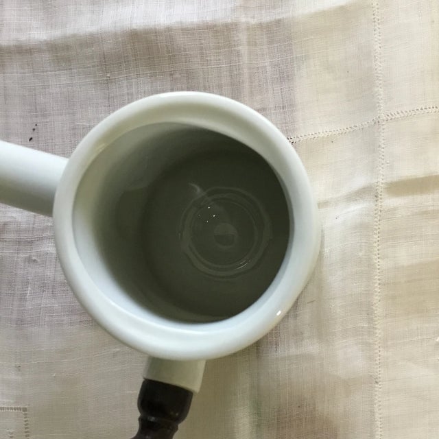 Wood Porcelaine De Paris, Decor Les Fruits Sauvages Coffee Pot With Wood Handle 1960s Vintage For Sale - Image 7 of 12