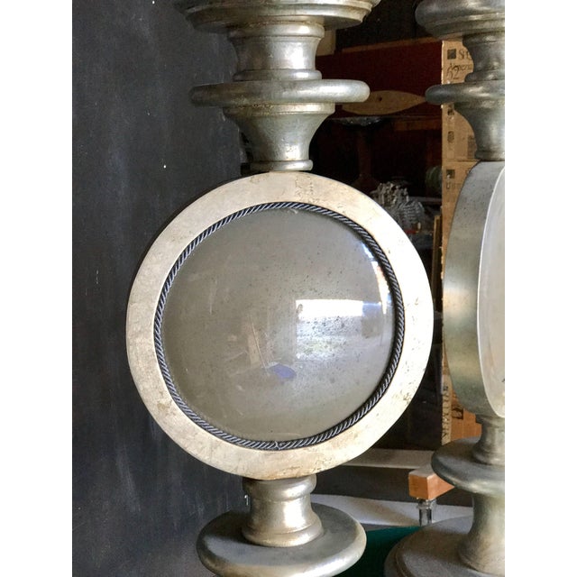 Oversize Italian Silver Leaf Table Lamps, Pair For Sale - Image 4 of 7