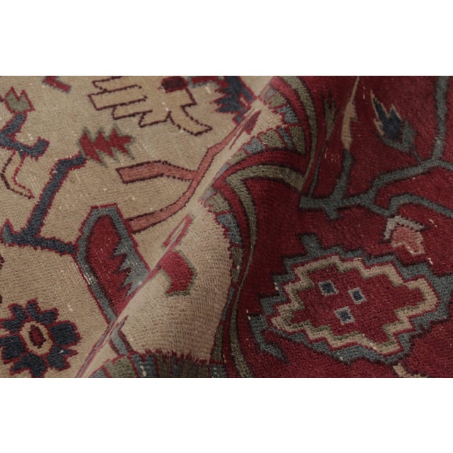 Brick Red Oversized Vintage Turkish Anatolian Floral Medallion Wool Rug by Rug & Kilim, 1950-1959 For Sale - Image 8 of 11