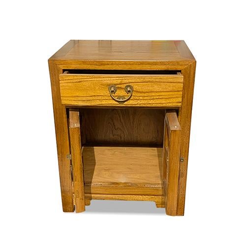 Chinese 1990s Asian Honey Brown Lacquer Bedside Table For Sale - Image 3 of 3