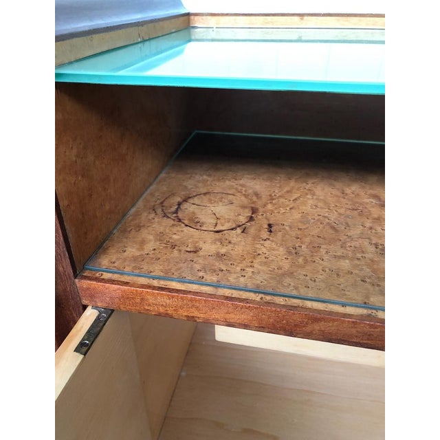 Vintage Italian Bedside Table with Green Glass Top, 1940s For Sale - Image 16 of 18