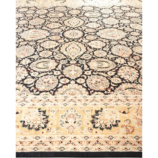 Solo Rugs Mogul, One-of-a-Kind Hand-Knotted Area Rug in Black, 9' 1" x 12' 3" For Sale - Image 4 of 8