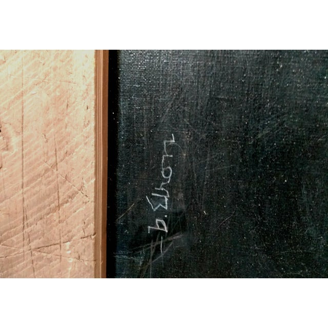 Mid 20th Century Baruch Elron, Large Surrealist Symbolist Painting, Peeking Child, Moorish Architectural Arches For Sale - Image 5 of 5