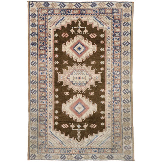 Vintage Turkish Oushak Rug - 05'01 X 07'07 For Sale - Image 9 of 9